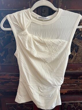 Alexander Wang Twisted Crepe Jersey Sleeveless Tank Top